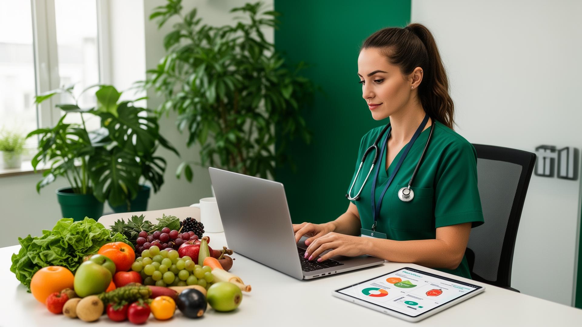 Nutrióloga trabajando con Healtryx